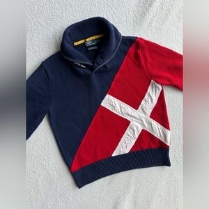 Rare Polo Ralph Lauren‎ Nautical theme Yatching Association shawl neck sweater L